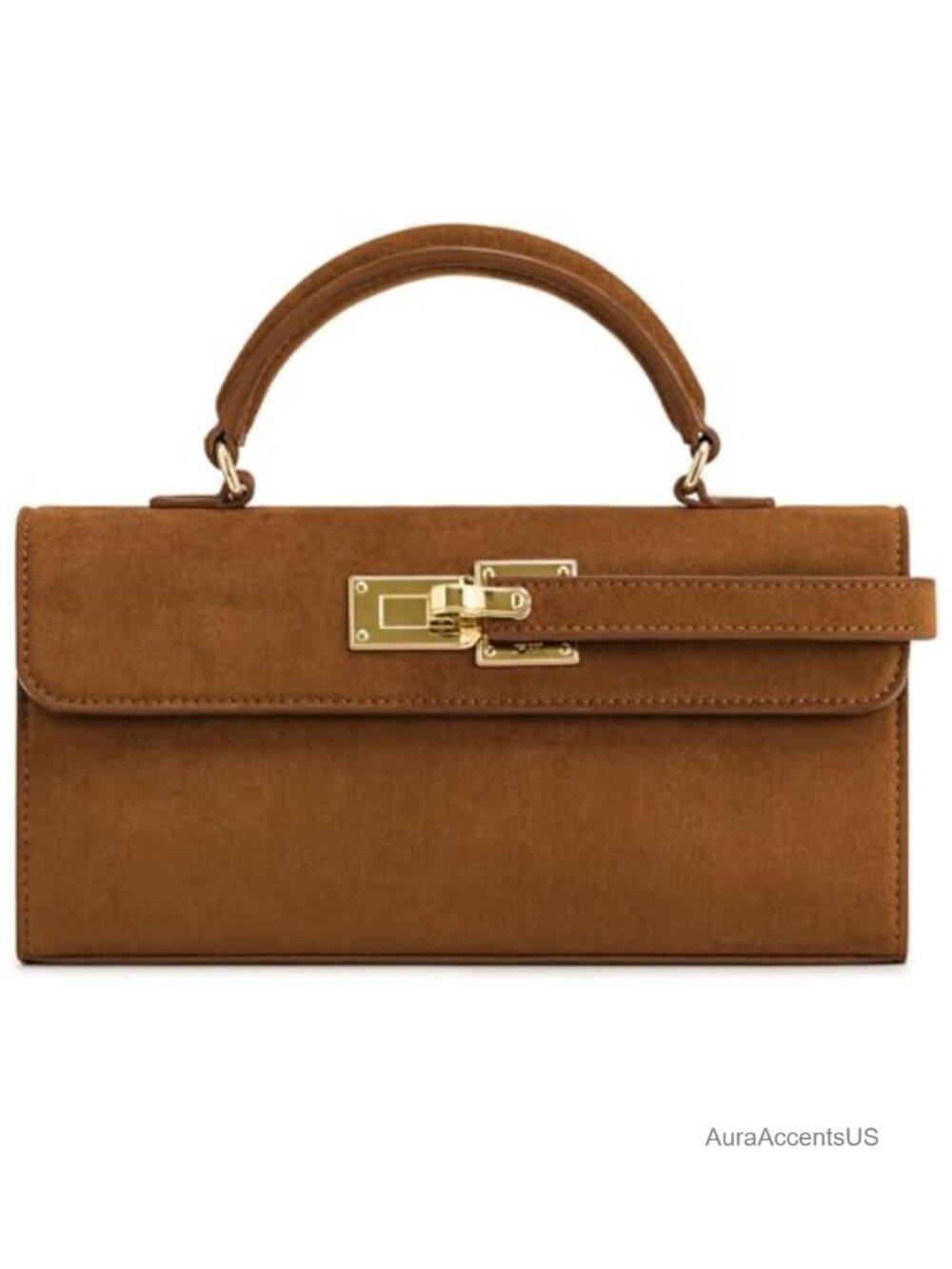 Faux Suede Top Handle Bag Crossbody Satchel Small Handbag